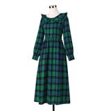 ビッグ襟 チェック柄 レースアップドレス | RAKUku | 詳細画像6 