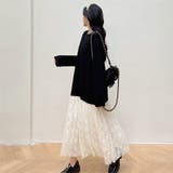 24NEW 異素材 レース ワンピース  エレガント ゆったり ワンピース | RAKUku | 詳細画像3 