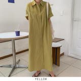 イエロー | 24NEW シャツワンピース ロング丈 マキシ丈 韓国ファッション | RAKUku