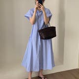 ストライプ シャーツワンピース 韓国ファッション | RAKUku | 詳細画像4 