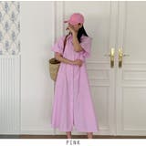 ピンク | ストライプ シャーツワンピース 韓国ファッション | RAKUku