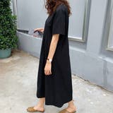 ストレスフリー Vネック ゆったりワンピース 半袖  ロング丈 | RAKUku | 詳細画像6 