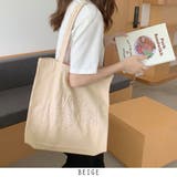 ベージュ | 24NEW 刺繍ロゴトートバッグ レタリング | RAKUku
