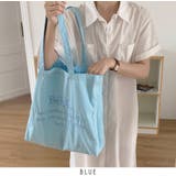 ブルー | 24NEW 刺繍ロゴトートバッグ レタリング | RAKUku