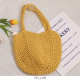 イエロー | 春 夏 編みニットかごバッグ | RAKUku