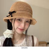 ブラウン | 麦わら帽 帽子 ハット UVカット ストローハット リボン帽子 | RAKUku