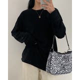 ブラック | ラウンドロングTシャツ ロンT シンプル Tシャツ インナー 長袖 無地 | RAKUku