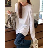 ラウンドロングTシャツ ロンT シンプル Tシャツ インナー 長袖 無地 | RAKUku | 詳細画像3 