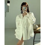 2color パワーショルダー Vネックフリルトップス | RAKUku | 詳細画像1 