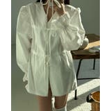 2color パワーショルダー Vネックフリルトップス | RAKUku | 詳細画像4 