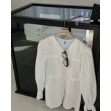 2color パワーショルダー Vネックフリルトップス | RAKUku | 詳細画像6 