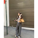 2color ウエスト配色ストライプパンツ きれいめパンツ オフィスカジュアル | RAKUku | 詳細画像2 