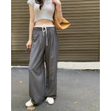 2color ウエスト配色ストライプパンツ きれいめパンツ オフィスカジュアル | RAKUku | 詳細画像3 