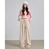 ベージュ | 4color 裏ピーチ バレルレッグパンツ | RAKUku