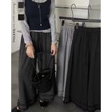 3color 裾フリルワイドパンツ フリルパンツ | RAKUku | 詳細画像1 