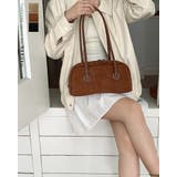 スエード ショルダー ロングボストンバッグ ショルダーバッグ ミニマル 韓国系 | RAKUku | 詳細画像1 