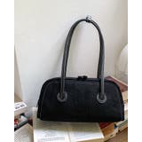 ブラック | スエード ショルダー ロングボストンバッグ ショルダーバッグ ミニマル 韓国系 | RAKUku