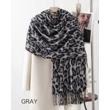 グレー | 3color レオパード柄プリントストール ヒョウ柄 | RAKUku