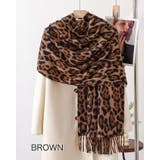 ブラウン | 3color レオパード柄プリントストール ヒョウ柄 | RAKUku