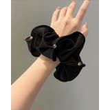 ストーン キラキラ シュシュ ダブルフリル ビッグフリル エレガント 高級感 | RAKUku | 詳細画像3 