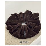 ブラウン | 5color ベロアドットシュシュ 高級感 | RAKUku