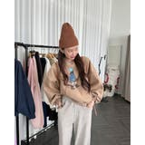 ベージュ | プリントプルオーバー オーバーサイズ スウェット | RAKUku
