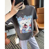 チャコール | マルチーズ プリント Tシャツ | RAKUku
