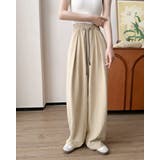ベージュ | 25ssドロストサマーワイドパンツ クールパンツ ハイウエスト 涼しい | RAKUku