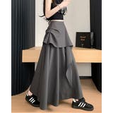 チャコール | アシメントリースカート ドレープデザイン | RAKUku