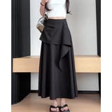 ブラック | アシメントリースカート ドレープデザイン | RAKUku