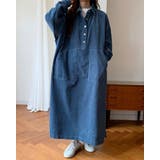 ブルー | ワンピース コーデュロイ オーバーシルエット | RAKUku