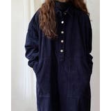 ネイビーブルー | ワンピース コーデュロイ オーバーシルエット | RAKUku