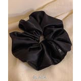 ブラック | シュシュ サテン ヘア | RAKUku