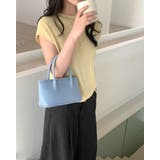 ブルー | ボタンスクエアレザーミニトートバッグ レーディス バッグ | RAKUku