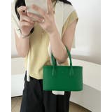 グリーン | ボタンスクエアレザーミニトートバッグ レーディス バッグ | RAKUku