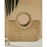 ストロースクエアかごバッグ 手編み | RAKUku | 詳細画像1 