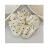 アイボリー | 人気 小花柄シュシュ フラワー 夏色 | RAKUku