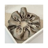 シャンパンゴールド | ドット柄ヘアシュシュ ドット ヘアゴム | RAKUku