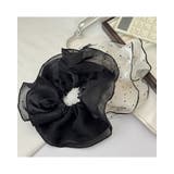 フリルドットシュシュ ビッグフリル モノトーン 水玉 | RAKUku | 詳細画像3 