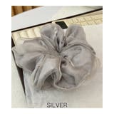 シルバー | シースルーレイヤードシュシュ 高級感 エレガント | RAKUku