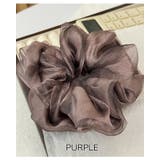 パープル | シースルーレイヤードシュシュ 高級感 エレガント | RAKUku