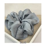 ブルー | シフォンビッグシュシュ ビッグフリル モノトーン 高級感 | RAKUku