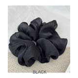 ブラック | シフォンビッグシュシュ ビッグフリル モノトーン 高級感 | RAKUku