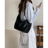 ブラック | 【2color】レザーライク ワンショルダーバッグ レディース | RAKUku