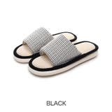 ブラック | 【3color】千鳥格子 ルームシューズ レディース | RAKUku