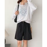 ホワイトメランジ | スウェットロゴ 刺繍 ロンT | RAKUku