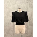 ブラック | パフスリーブ カットソー 半袖 | RAKUku