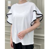 配色フレアスリーブTシャツ コットン生地 パイピングプルオーバー | RAKUku | 詳細画像1