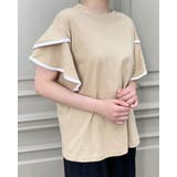 配色フレアスリーブTシャツ コットン生地 パイピングプルオーバー | RAKUku | 詳細画像9
