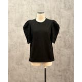 ブラック | パフスリーブ コットンTシャツ レーディス | RAKUku